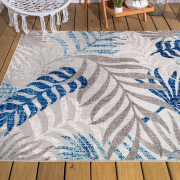Tropics Palm Leaves Indoor/outdoor Area Rug